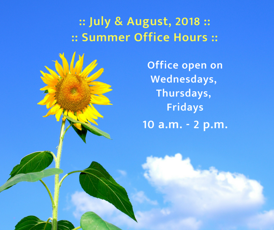 Summer Office Hours Cloverdale United Church